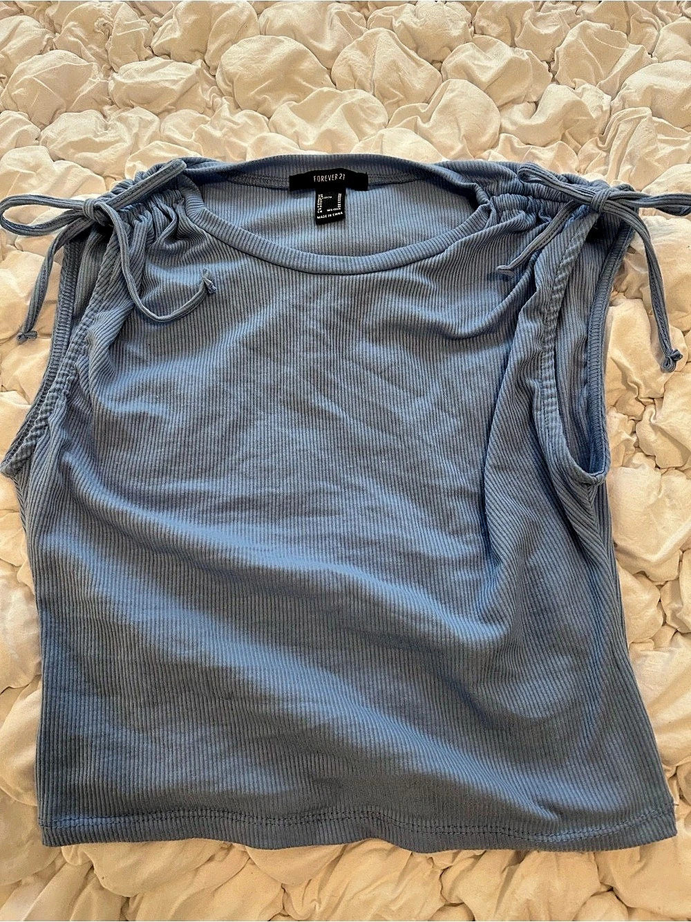 Forever 21 Blue Drawstring Tank Top Size Medium - Picture 3 of 3